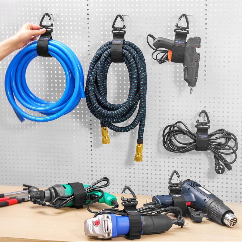Trilancer Hook-and-Loop Storage Straps with Triangular Buckle to Hang on Walls, for Garage Organization and Storage, for Cables, Wires, Rope, Hoses, Tools of Home, Workshop, Studio, Shop（6L） - Image 4